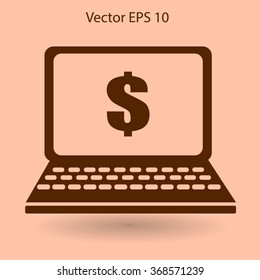 work on the laptop vector illustration