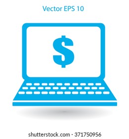 work on the laptop vector illustration