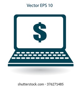 work on the laptop vector illustration