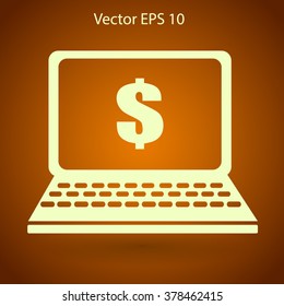 work on the laptop vector illustration