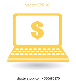work on the laptop vector illustration