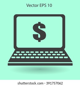 work on the laptop vector illustration