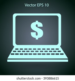 work on the laptop vector illustration
