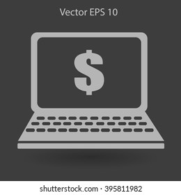 work on the laptop vector illustration