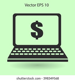 work on the laptop vector illustration
