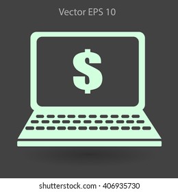 work on the laptop vector illustration