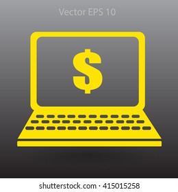 work on the laptop vector illustration