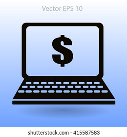 work on the laptop vector illustration
