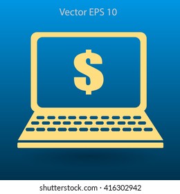 work on the laptop vector illustration