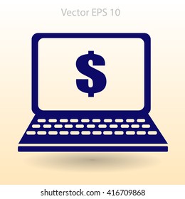 work on the laptop vector illustration