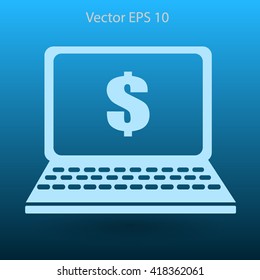 work on the laptop vector illustration