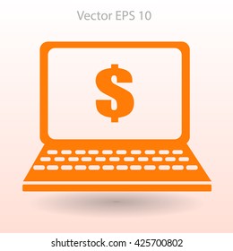 work on the laptop vector illustration