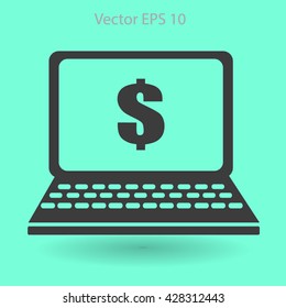 work on the laptop vector illustration