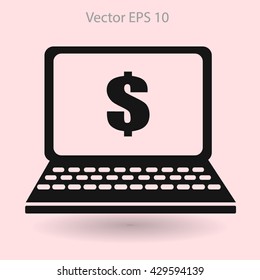 work on the laptop vector illustration