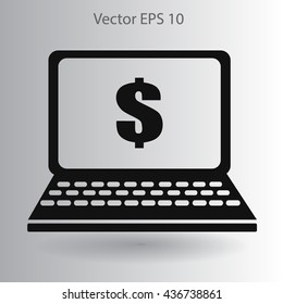 work on the laptop vector illustration