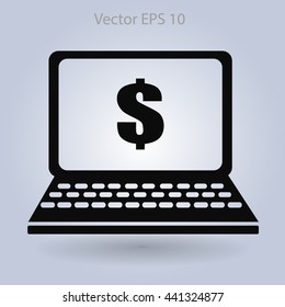 work on the laptop vector illustration