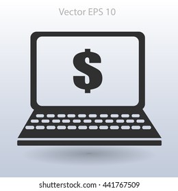 work on the laptop vector illustration