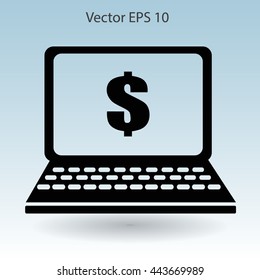 work on the laptop vector illustration
