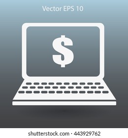 work on the laptop vector illustration