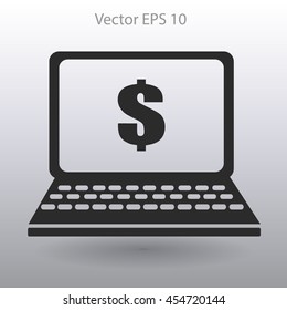 work on the laptop vector illustration