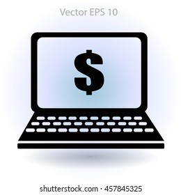 work on the laptop vector illustration