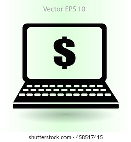 work on the laptop vector illustration