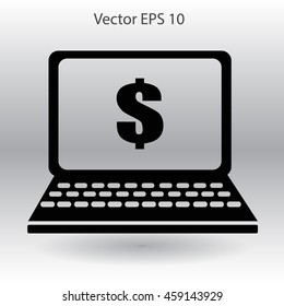 work on the laptop vector illustration
