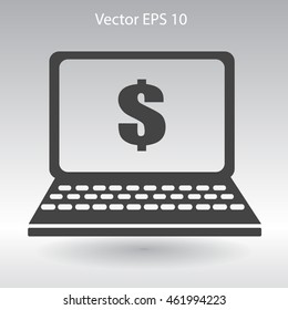 work on the laptop vector illustration
