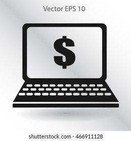 work on the laptop vector illustration