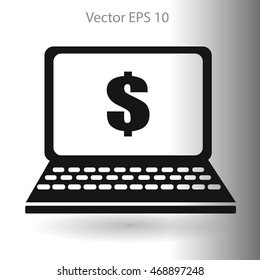 work on the laptop vector illustration