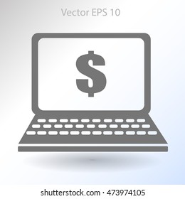 work on the laptop vector illustration