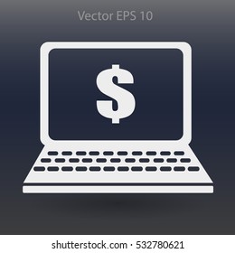 work on the laptop vector illustration