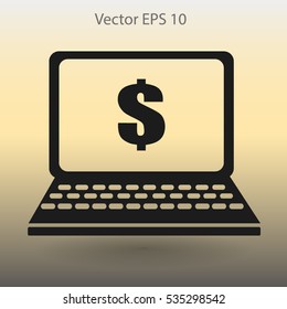 work on the laptop vector illustration