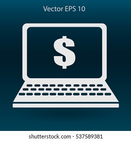 work on the laptop vector illustration