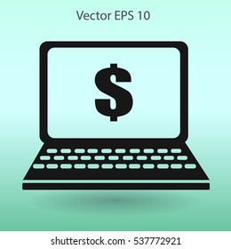 work on the laptop vector illustration