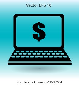 work on the laptop vector illustration