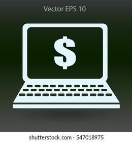 work on the laptop vector illustration