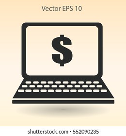 work on the laptop vector illustration