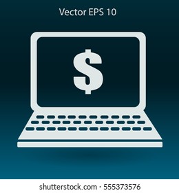 work on the laptop vector illustration