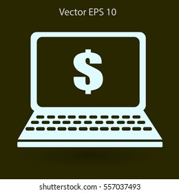 work on the laptop vector illustration