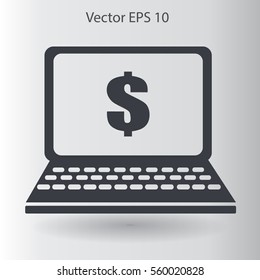 work on the laptop vector illustration