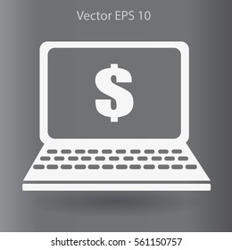 work on the laptop vector illustration