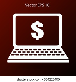 work on the laptop vector illustration