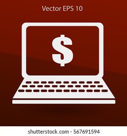 work on the laptop vector illustration
