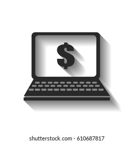 work on the laptop vector illustration