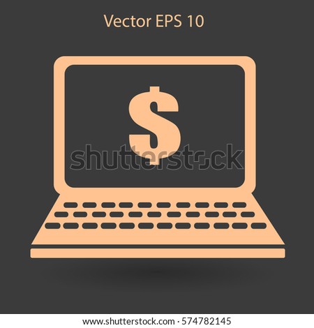 work on the laptop vector illustration