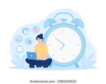 Ilustración plana de concepto de tendencia temporal