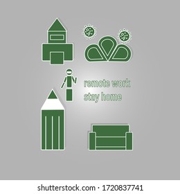 Work online from home during the coronavirus outbreak and social distancing alert. Stay at home to avoid virus infection.