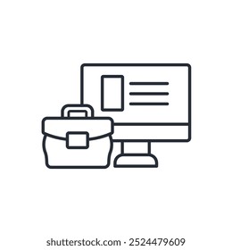 work online icon. vector.Editable stroke.linear style sign for use web design,logo.Symbol illustration.