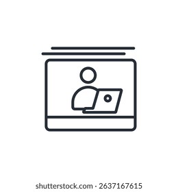 work online icon. vector.Editable stroke.linear style sign for use web design,logo.Symbol illustration.